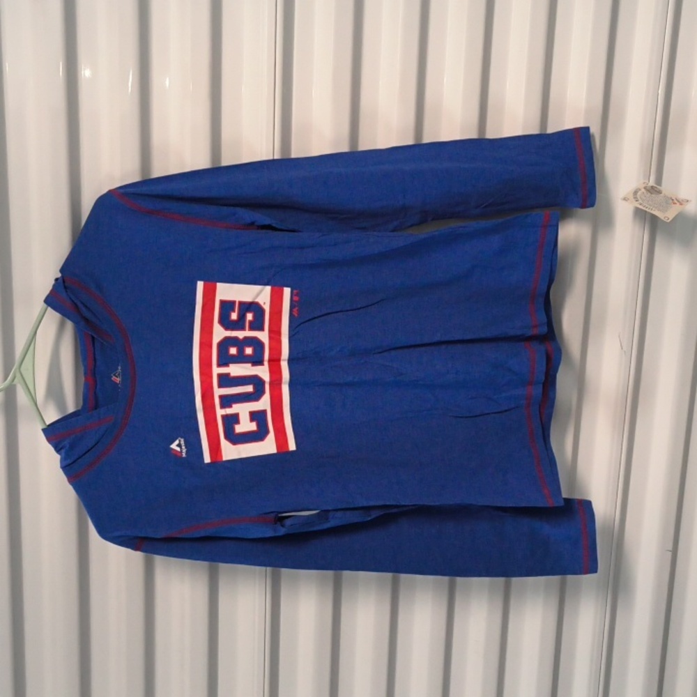 Chicago Cubs Majestic Long Sleeve Sweatshirt Lightweight Pullover Hoodie L-14